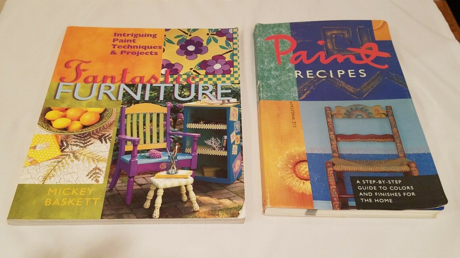 2 Books - Fantastic Furniture Painting (baskett) & Paint Recipes (wagstaff)