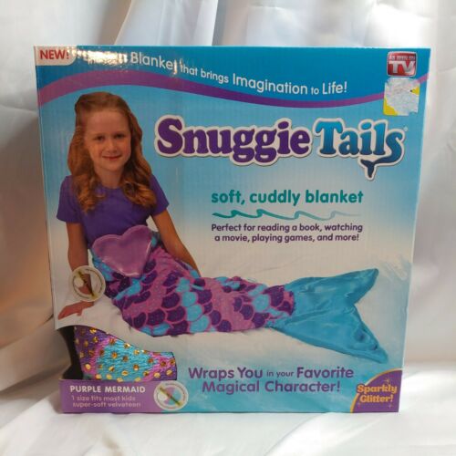 Snuggie Tails Mermaid Kids Blanket Soft - Purple/blue New