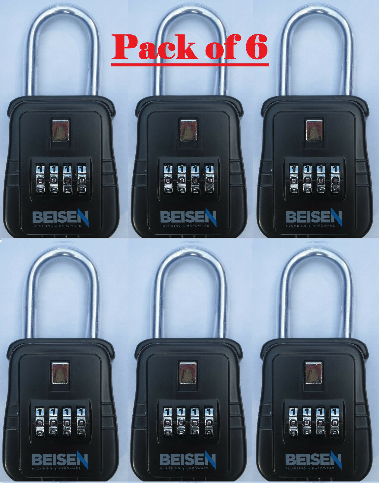 Pack Of 6 - Lockbox Key Lock Box For Realtor Real Estate 4 Digit