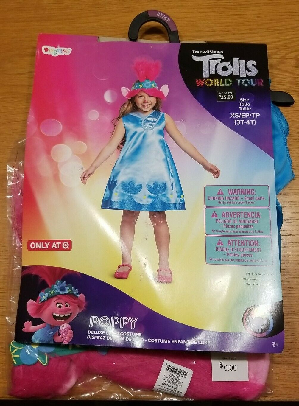 Disguise Dreamworks Trolls World Tour Poppy Deluxe Child Costume Size 3t-4t