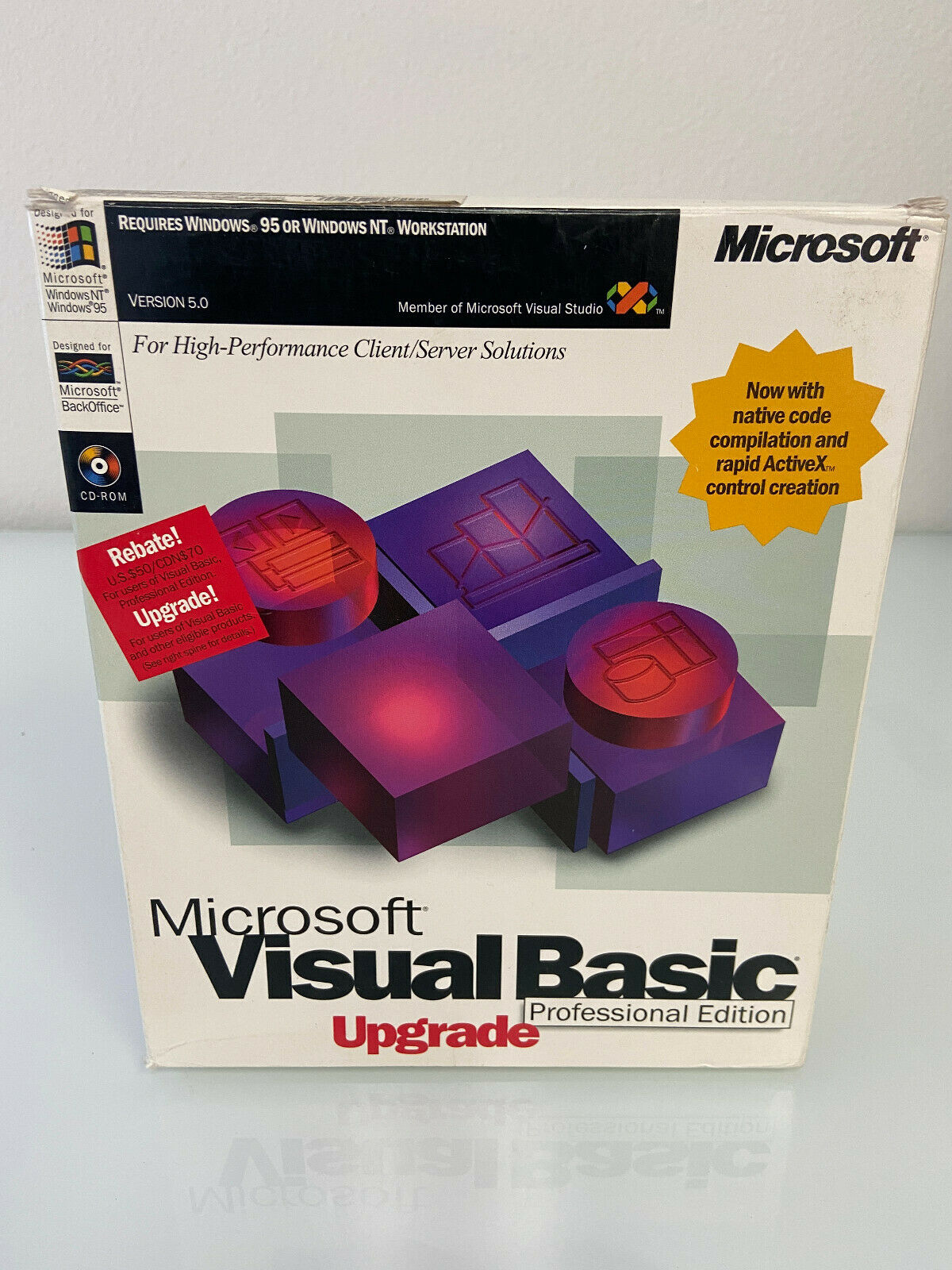Microsoft Visual Basic Professional Edition Upgrade Version 5 Open Box