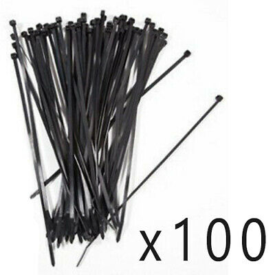 100 Pack Lot Pcs - 8" Inch Uv Resistant Nylon Cable Zip Wire Tie 40 Lbs - Black