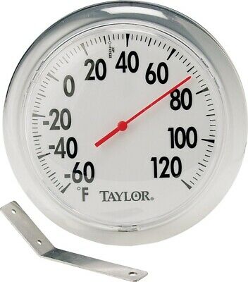 Taylor 5630 6" Round Dial Indoor / Outdoor Thermometer W/ Mounting Bracket