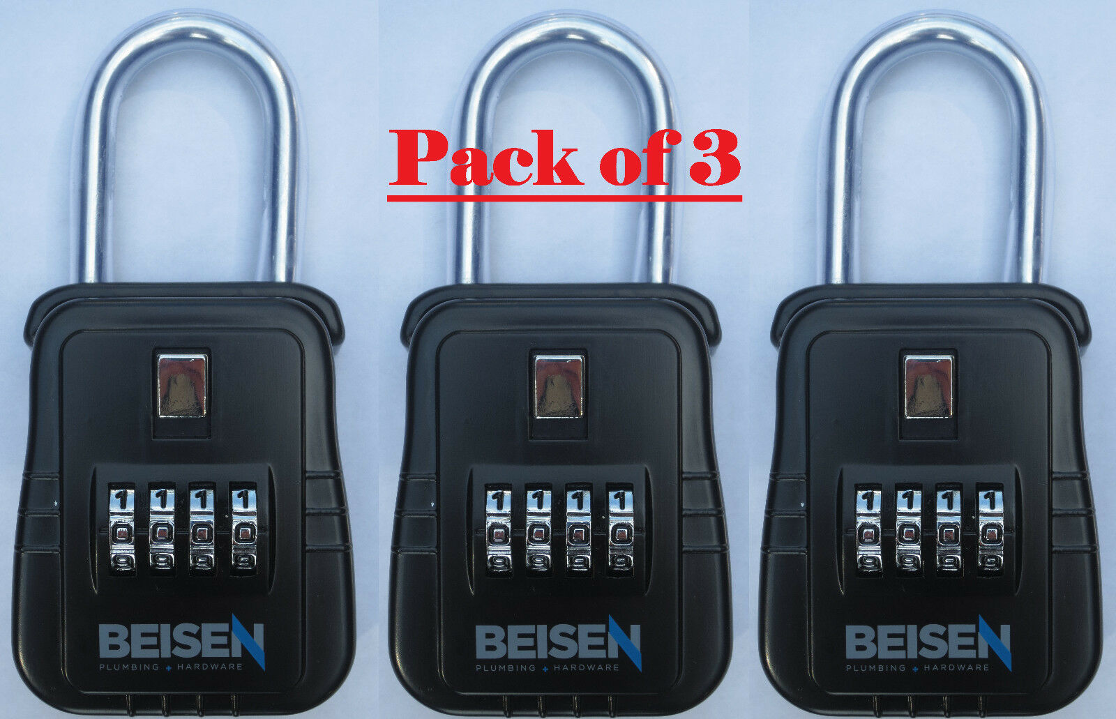 Pack Of 3 - Lockbox Key Lock Box For Realtor Real Estate 4 Digit