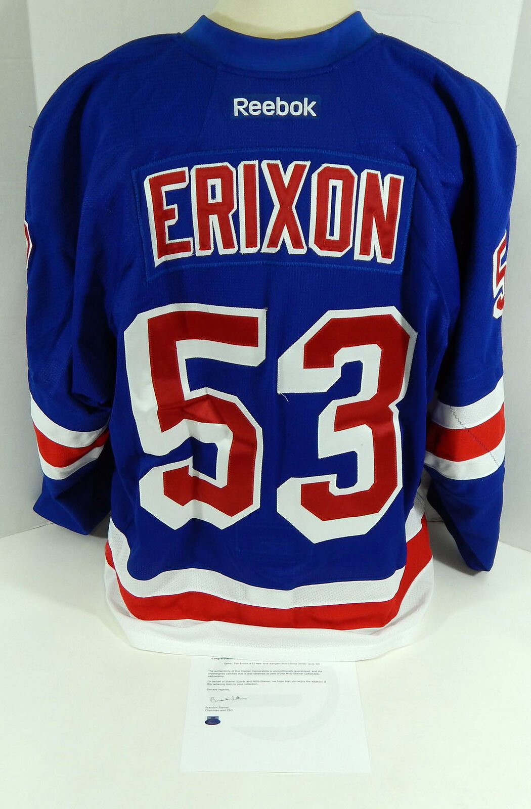 New York Rangers Tim Erixon #53 Game Issued Blue Jersey Dp08975