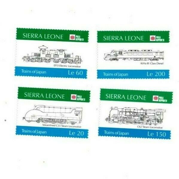 Vintage Classics - Sierra Leone 1343-50 Philanippon Trains - Set Of 4 - Mnh