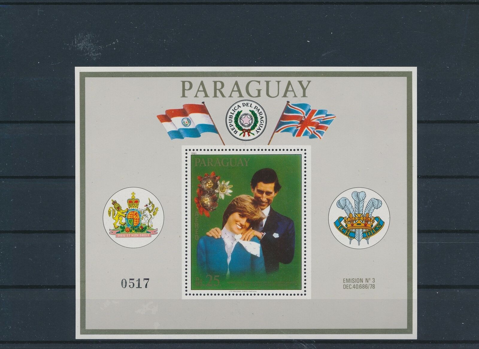 Lo41256 Paraguay Charles & Diana Wedding Royalty Good Sheet Mnh