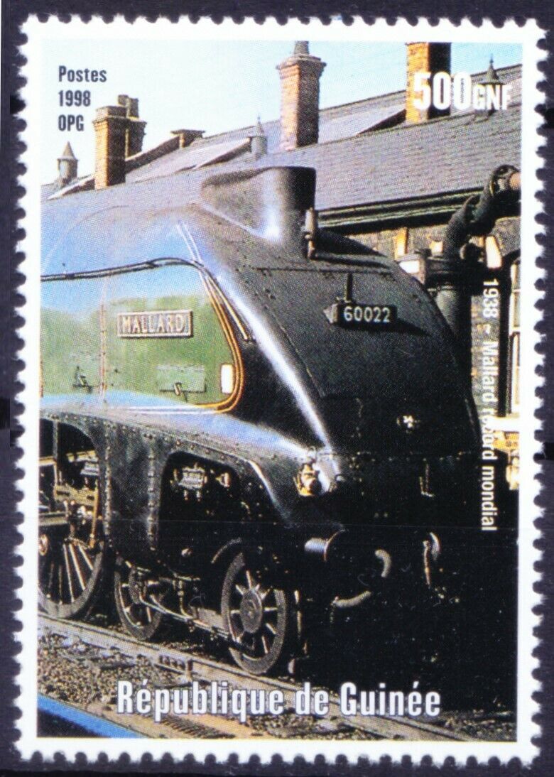 Guinea 1998 Mnh, Train, Railways, Engine Mallard 1938, Transport