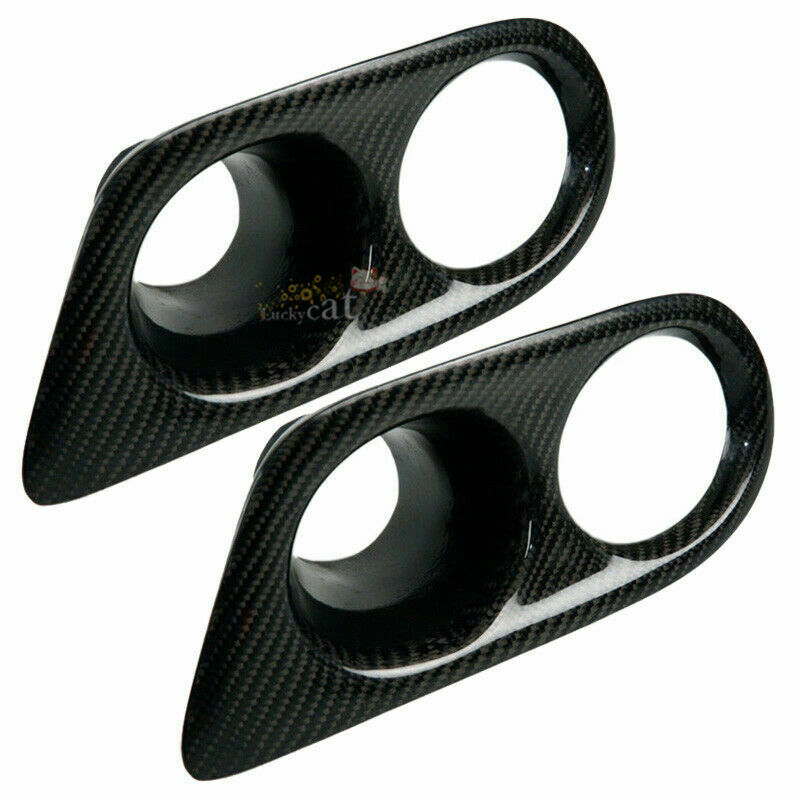 3x Real Carbon Fog Light Cover Surrounds Air Duct For Bmw 3 Series E46 M3 0 V4n7
