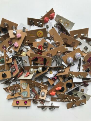 Wholesale Lot Of 100 Pairs Of Assorted Stud Earrings New