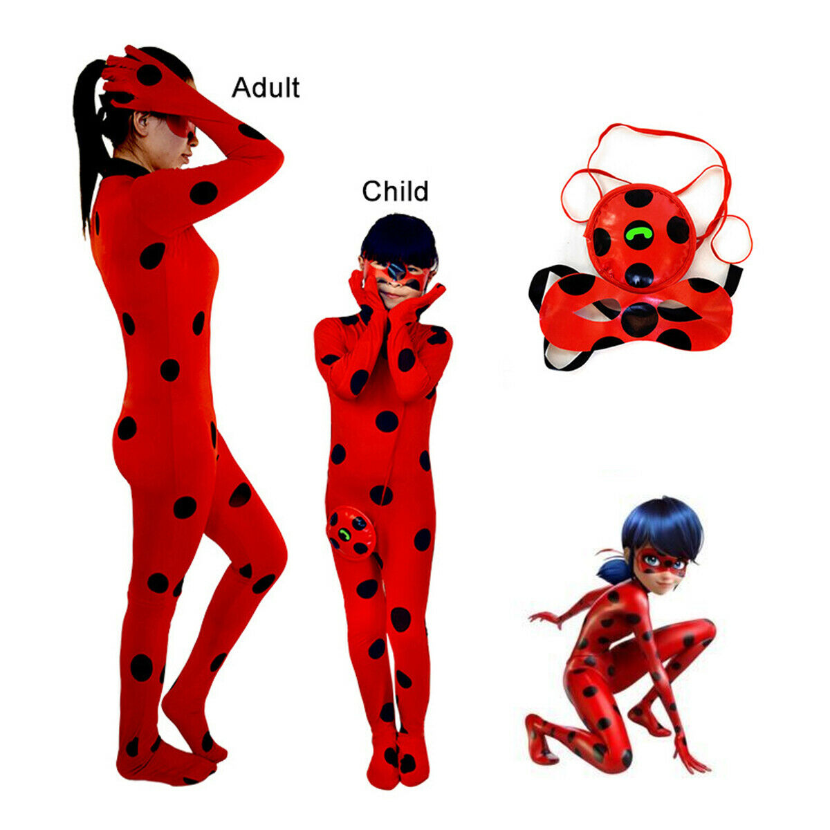 Kids Girls Womens Cosplay Costumes Jumpsuit Bodysuit Set Halloween Zentai Suits