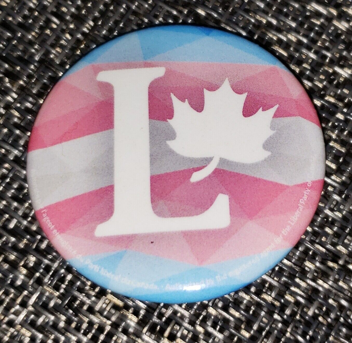 Pride Transgender Flag Authentic Liberal Party Of Canada Button/pin Lgbtqa