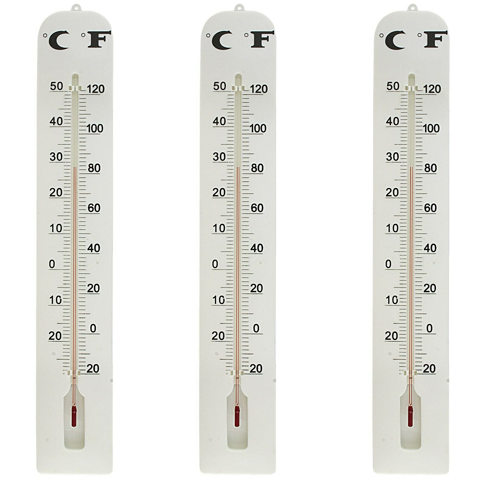 3 Pack Large Indoor Outdoor Wall Thermometer Weather Resistant Hanging Analog