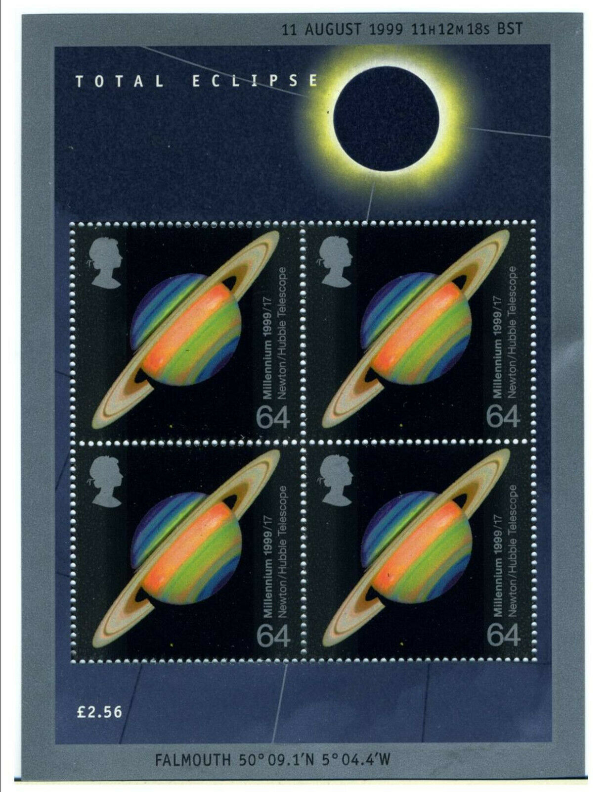 Great Britain, Millennium,  Hubble, Eclipse, Saturn, Scott 1870b. Mnh