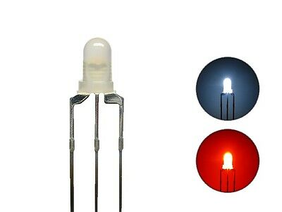 Duo Leds 0 1/8in Bi-color White Red 3-pin Changing Light Loks 20 Piece S443
