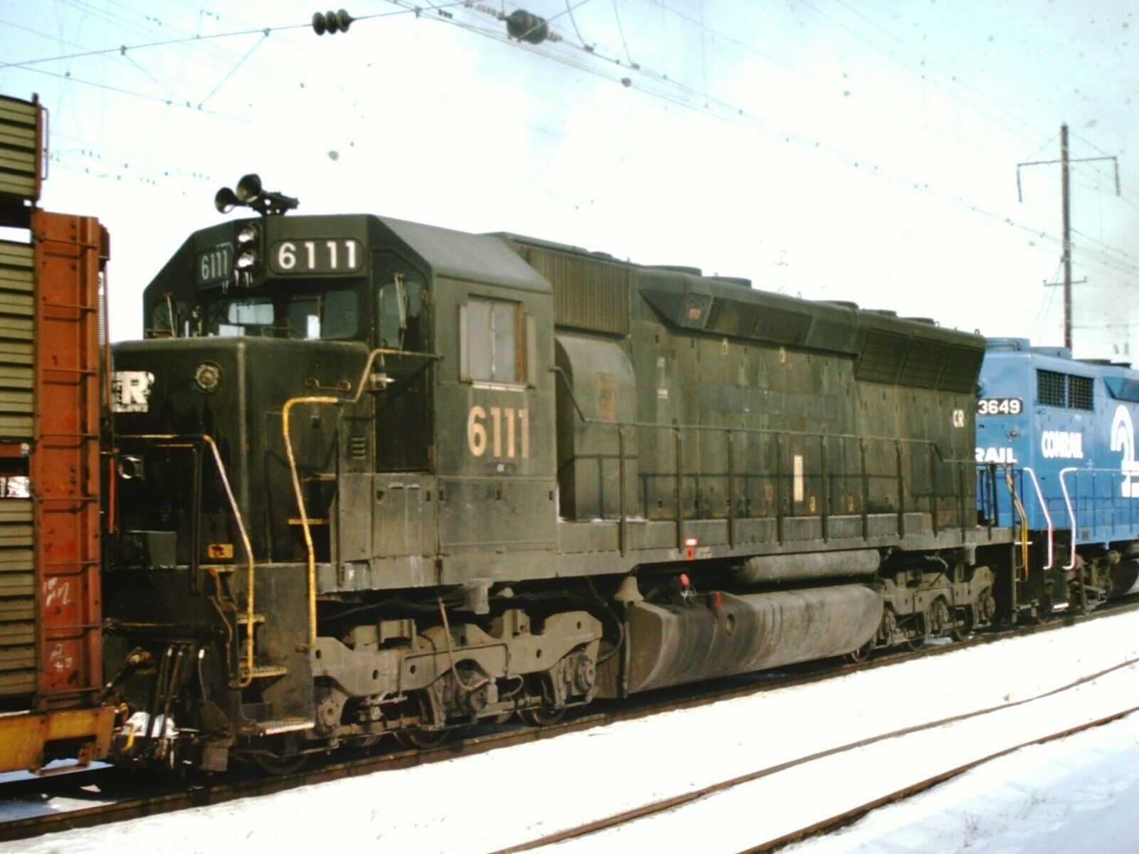 Conrail 6111, Sd45, 1979, 35 Mm Slide.