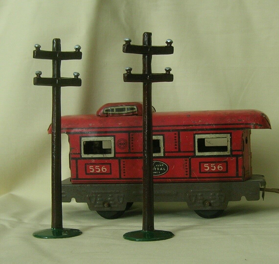 Telephone Or Telegraph Poles, Pair For Railroad Layout, 4-1/2" Tall O Or S Scale