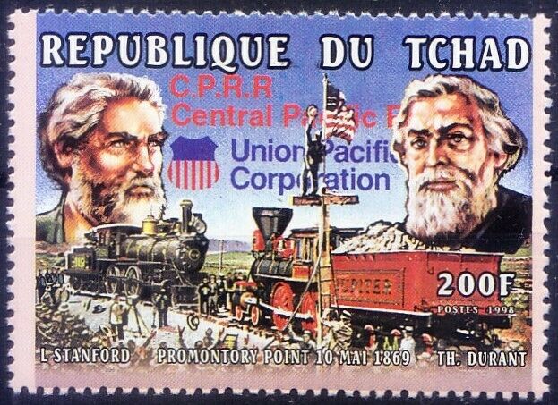 Chad 1998 Mnh, Train, Railways, T C. Durant, L Stanford Financed Central Pacific