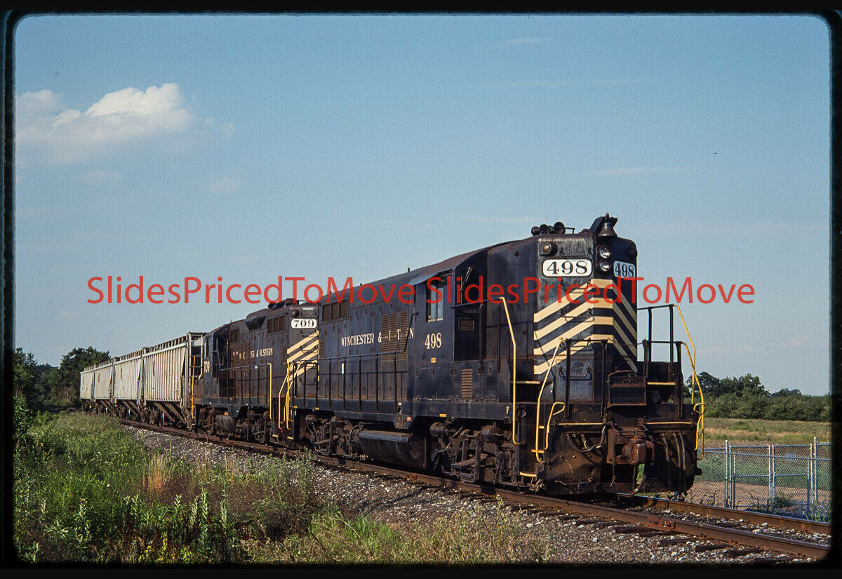 Orig. Slide - Winchester & Western Gp9 498, Tablers Station, Wv - 1993