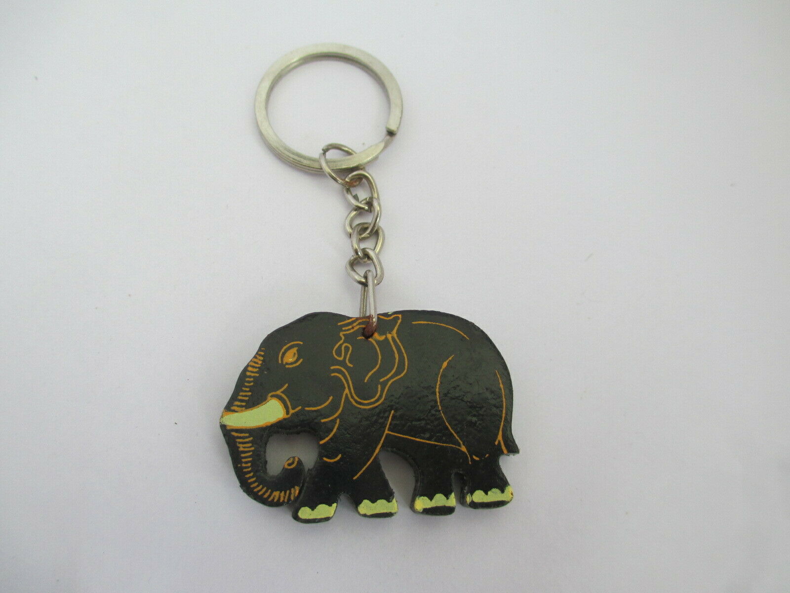Key Tag Sri Lanka Wooden Carving Handmade Elephant Key Chain