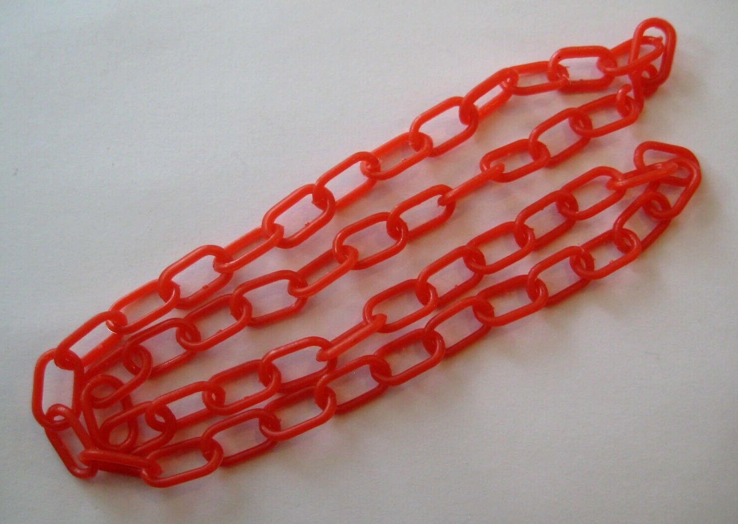 Retro 1980's Plastic Bell Clip Chain Necklace For Vintage 80's Charms Red 23"