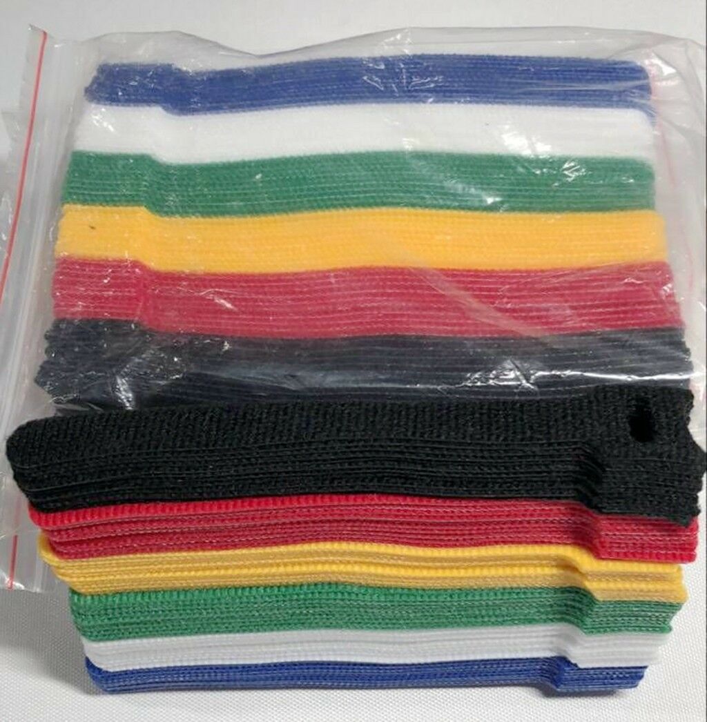 120pcs Microfiber Cloth Cable Straps Hook Loop Reusable Fastening Cable  6" Ties
