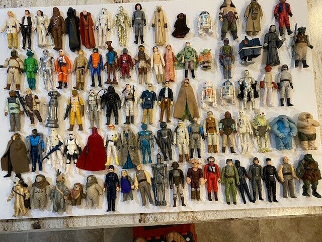 83  Vintage Star Wars Figures W/ Lukes ,leis. Droid, Ewoks , + Guns (nice Shape