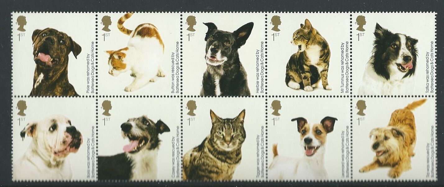 Great Britain 2010 Battersea Cats And Dogs Set Of 10 Unmounted Mint, Mnh