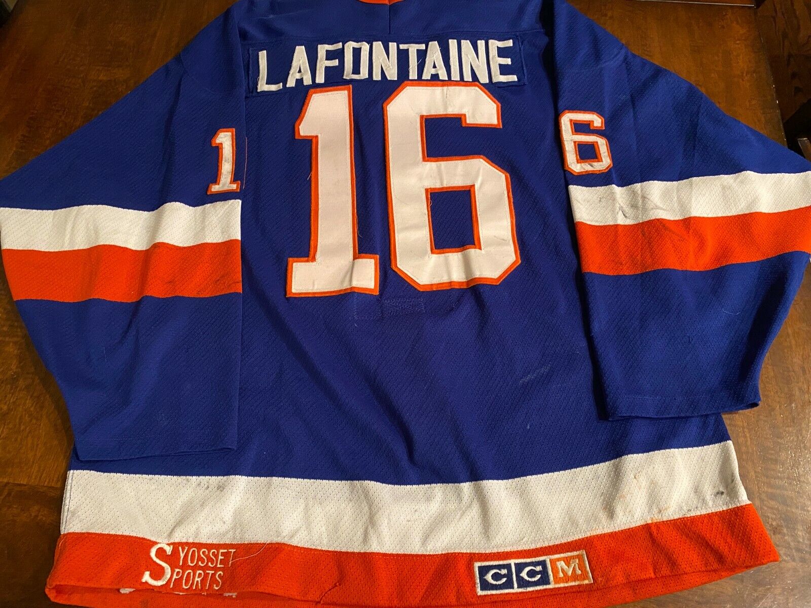 1987-1988 Pat Lafontaine Ny Islanders Game Used Hockey Jersey