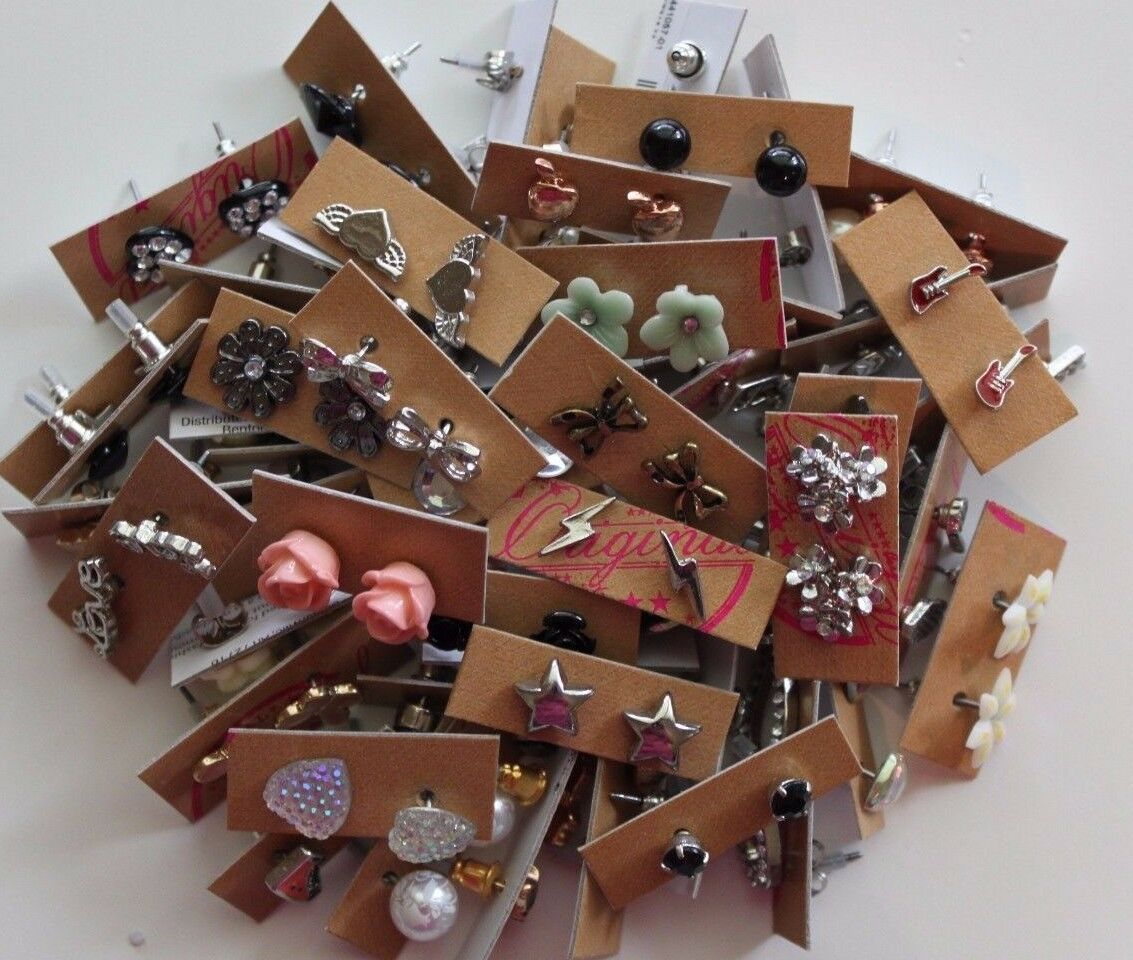 Wholesale Lot Of 300 Pairs Of Assorted Stud Earrings New