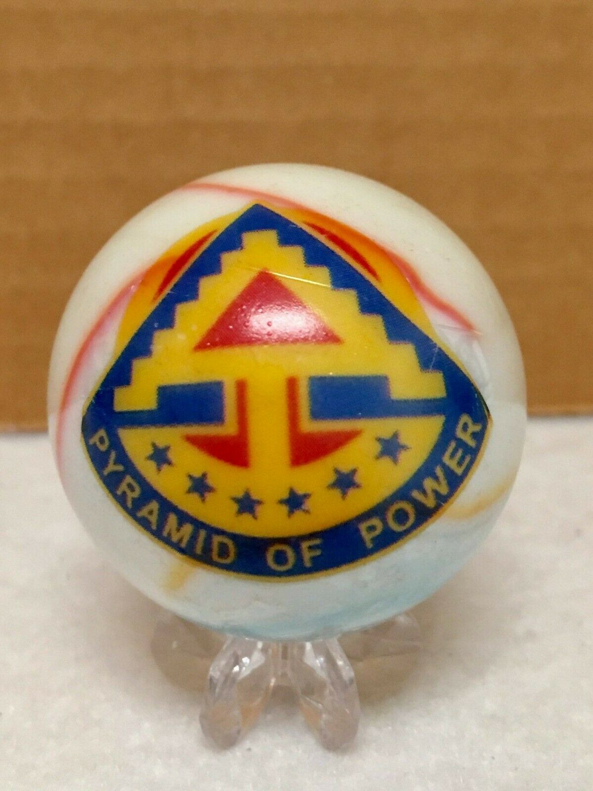 Us Army Marble United States 7th Army Jumbo 2" In Emblem Pyramid Of Power Logo