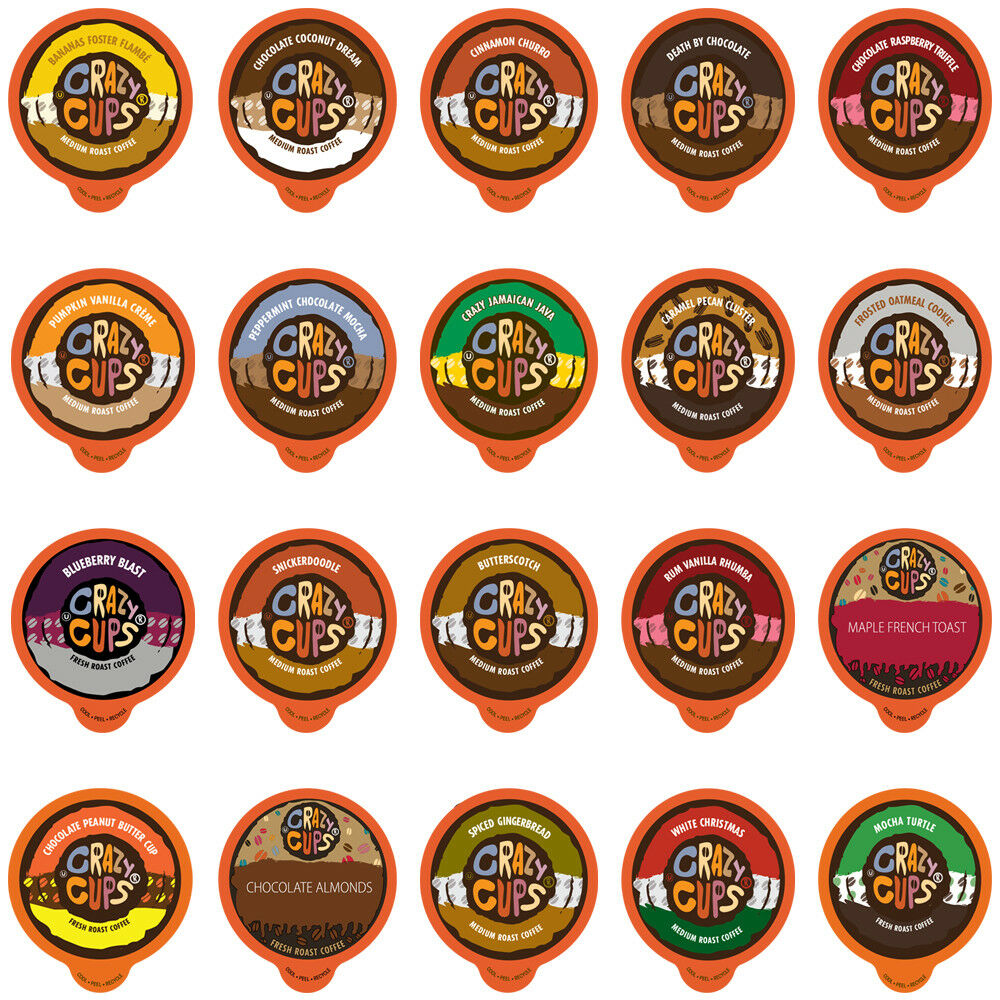 Crazy Cups Flavored Coffee Single Serve For Keurig K Cups Brewer Variety Pack,20