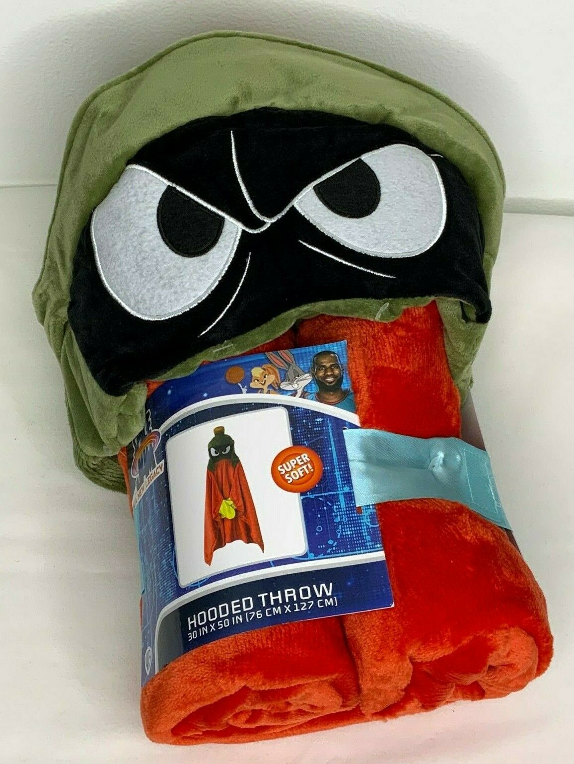 Space Jam Marvin The Martian Hooded Throw Blanket 30" X 50" New