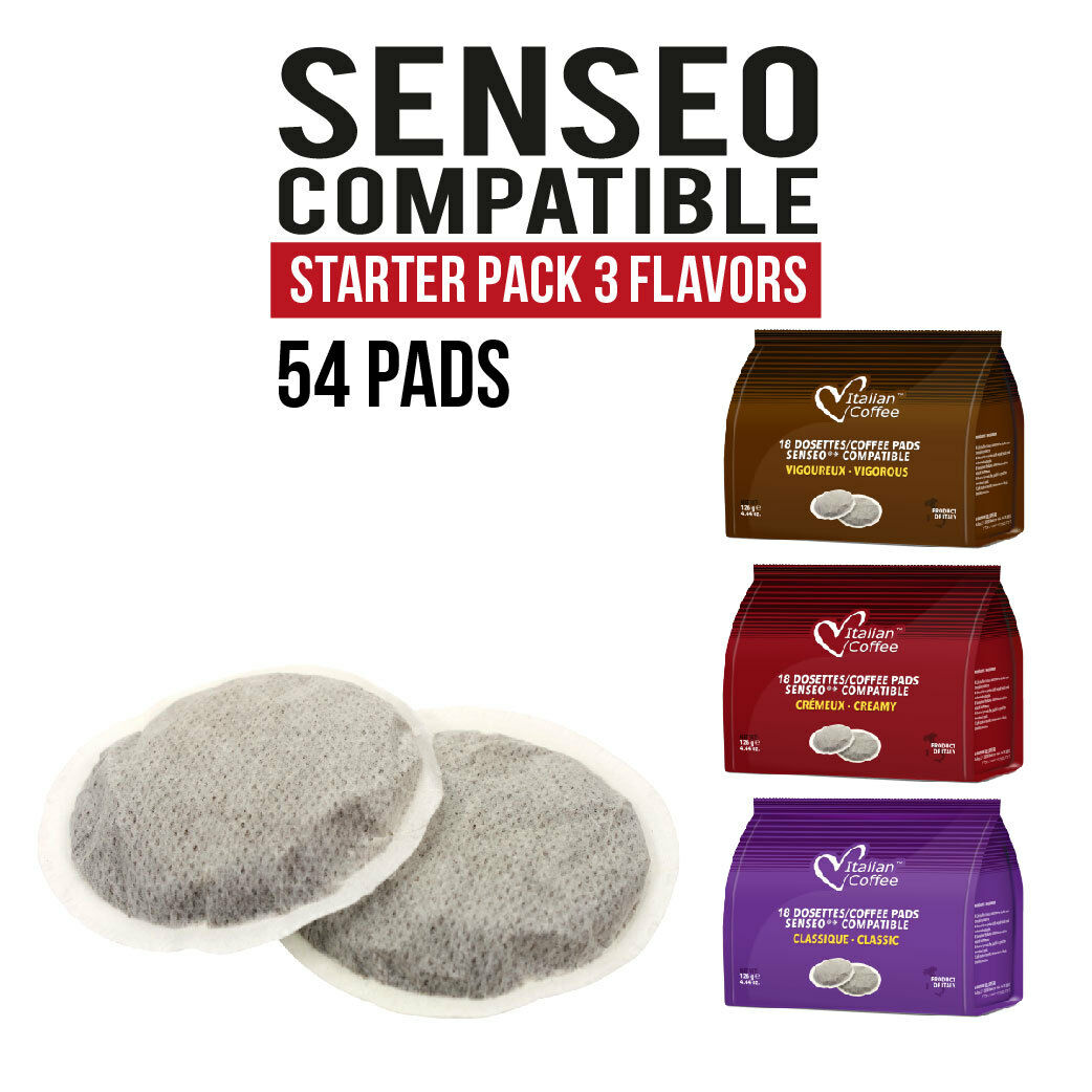 54 Pods Senseo Compatible Italian Coffee Pads Starter Pack! Free Fast Shipping!