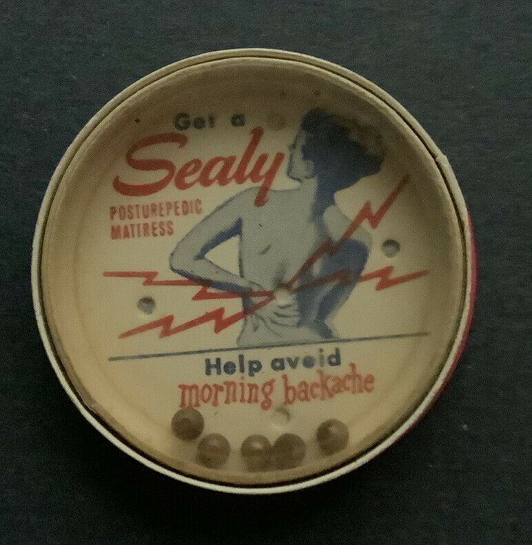 Vintage Sealy Mattress Advertising Dexterity Hand Puzzle Game Woman Bare Back