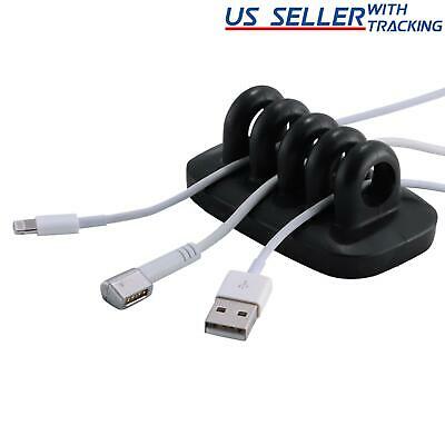 Cable Clip Holder Weighted Desktop Cord Management Fixture (black)