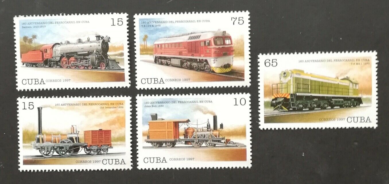 Caribbean,trains,-5st.,mnh**,1997.cu 256