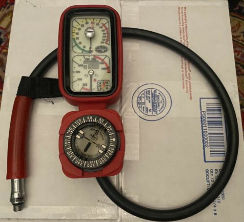 Rare Dacor 🇫🇷 Scuba Console Pressure Gauge Depth Compass Pro 🇮🇹