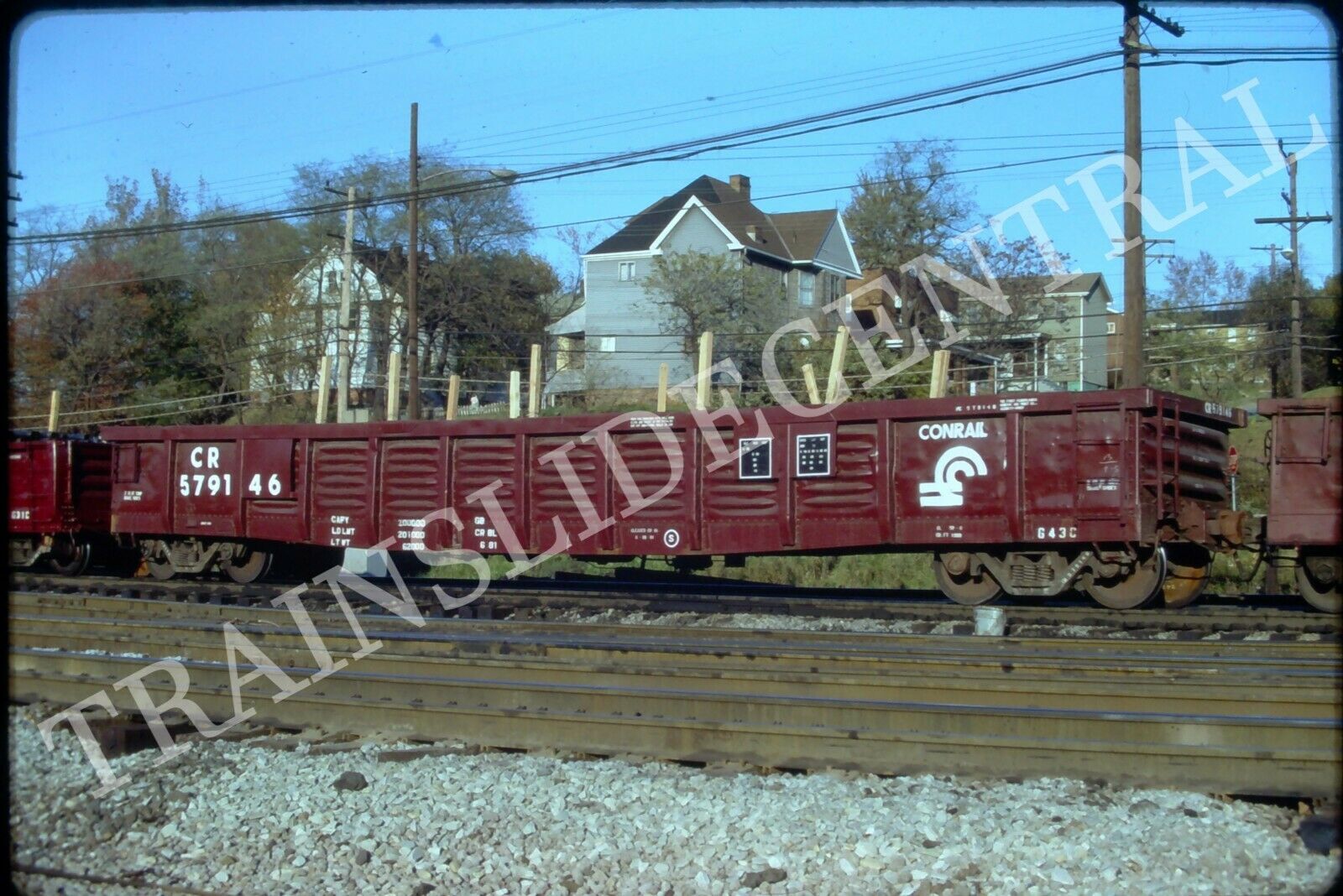 Original Train Slide Cr Conrail Gondola 579146, 1981