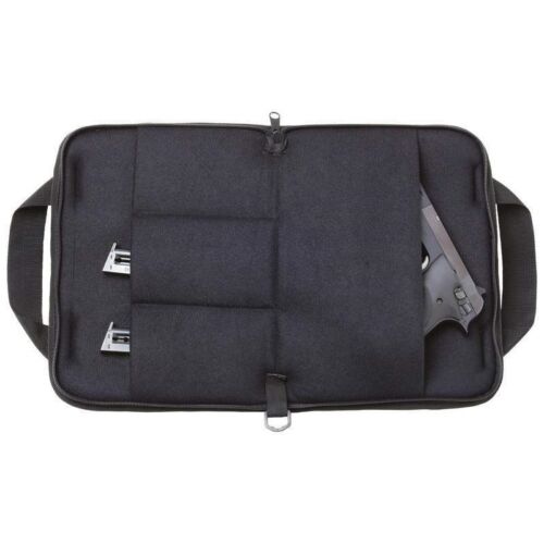 Pistol Rug 12" Black Soft Padded Hand Gun Case Storage Zippered Pouch 4 Pockets