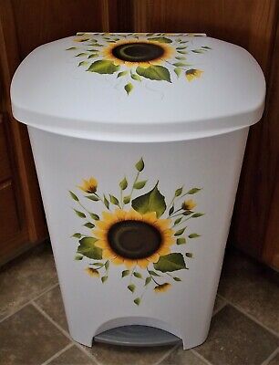 Hp Sunflower Trash Can/laundry Hamper/new By Mb