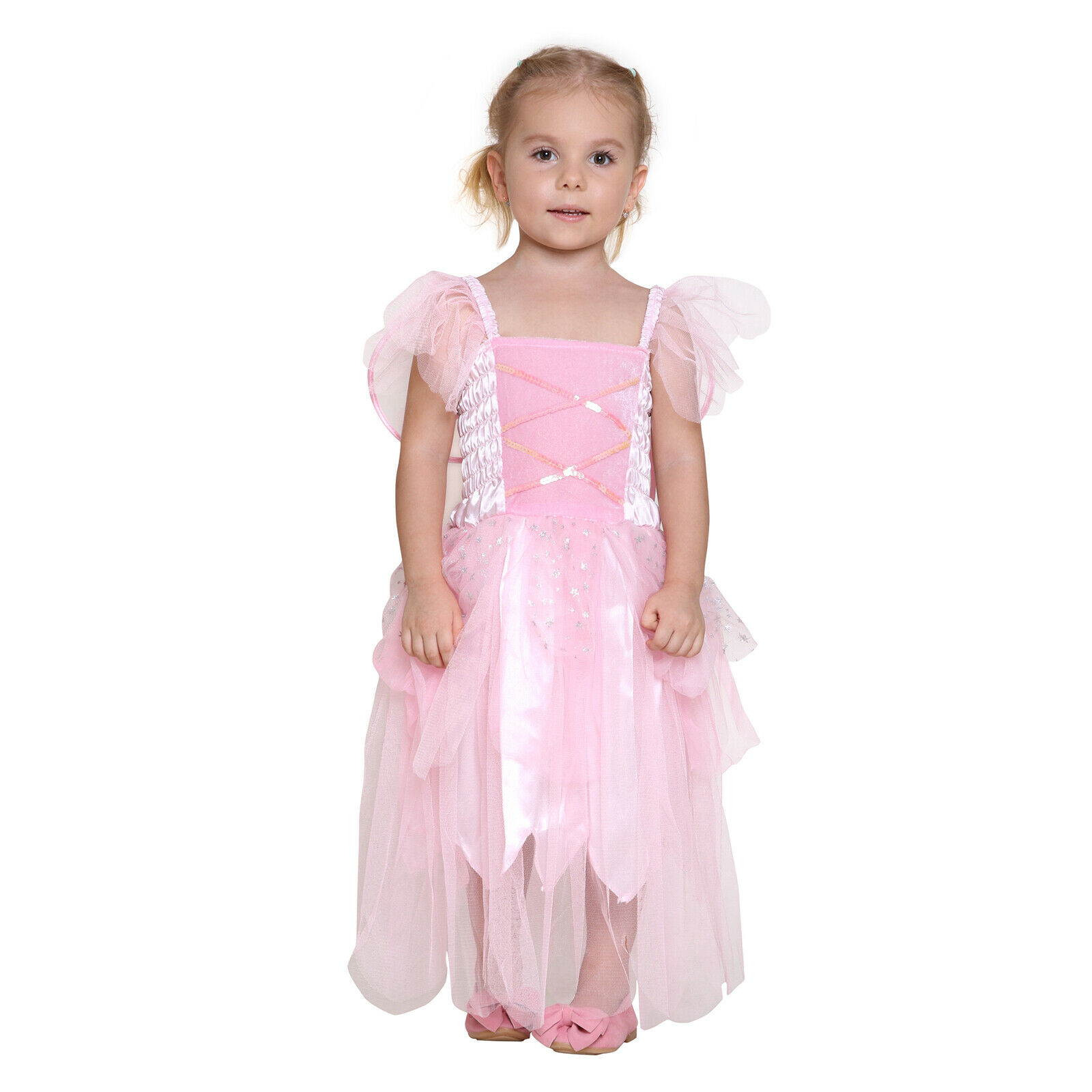 Girls Princess Pixie Butterfly Fairy Wing Dress Party Wedding Kids Costume