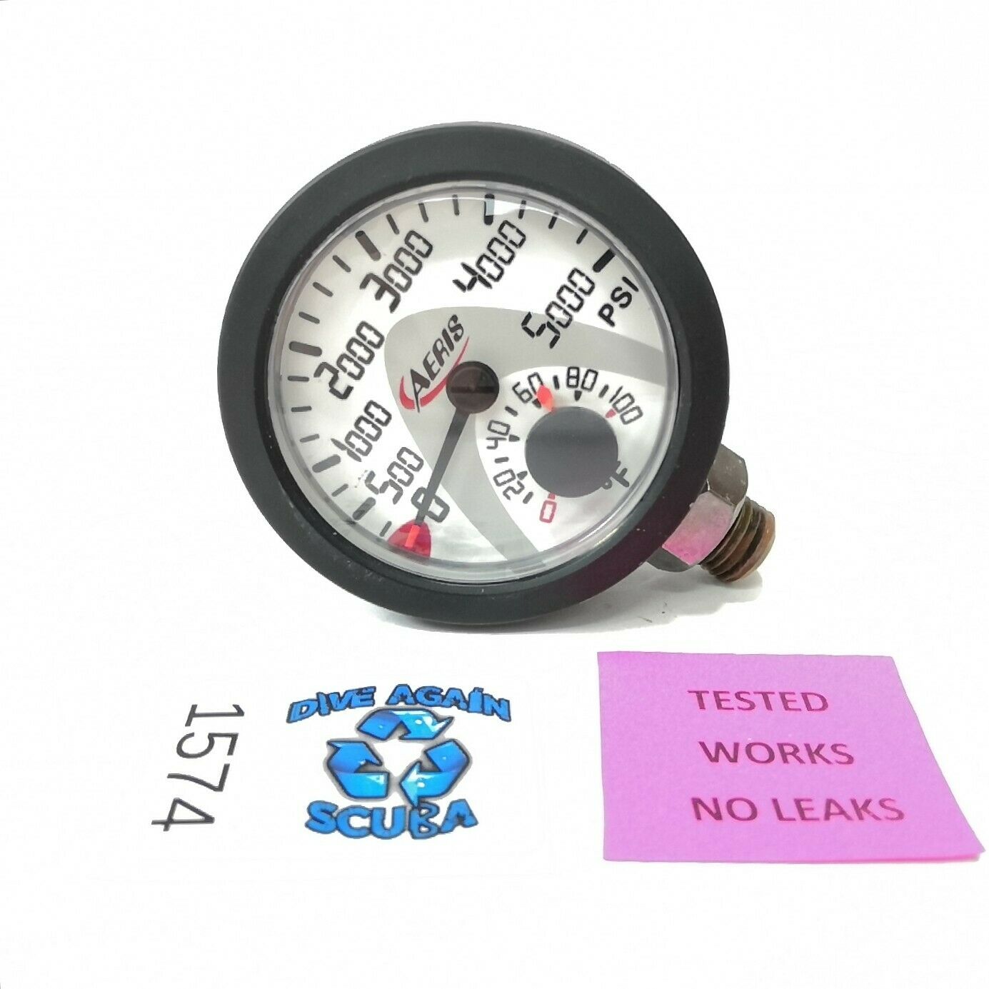 Aeris 5000 Scuba Dive Pressure Gauge Spg + Thermometer Fits Oceanic Swiv, Swiv 2